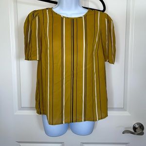 Apt 9 Yellow and Black Striped Blouse